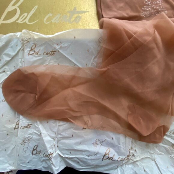 Vintage 2 Prs BEL CANTO Seamless Micro Mesh Nylon Stockings Size 10 1/2 Gala NIB - Picture 4 of 7